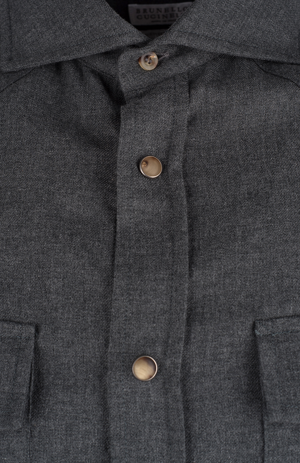 Хлопковая рубашка с накладными карманами