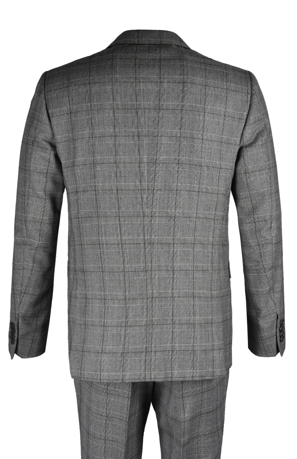 Шерстяной однобортный костюм в клетку