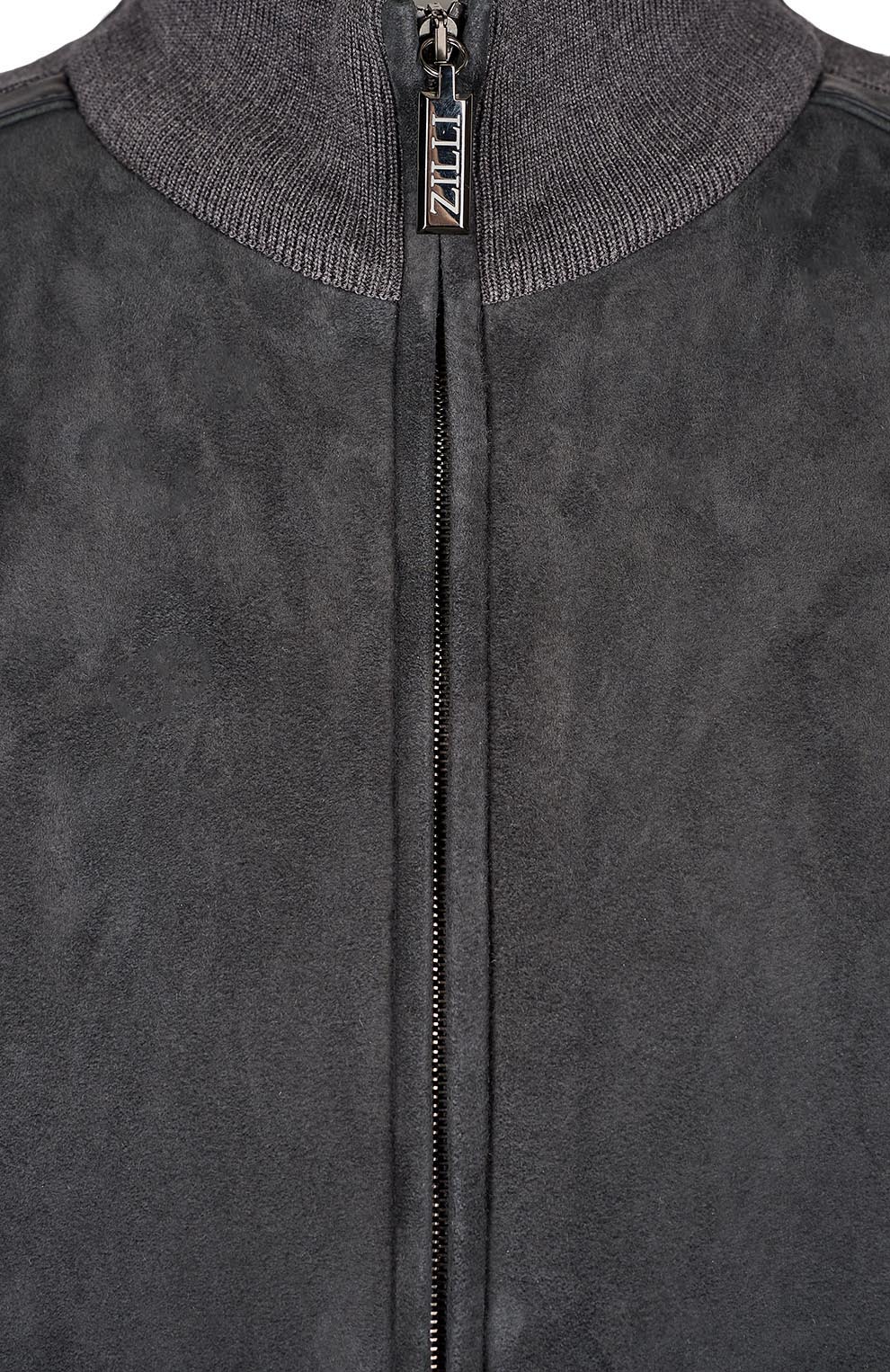 Кардиган из смеси шерсти и шелка, со вставкой из замши и кожи