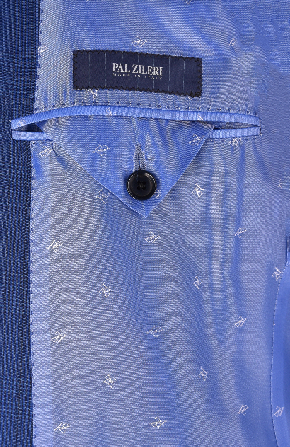 Однобортный костюм из смеси шерсти и мохера в клетку