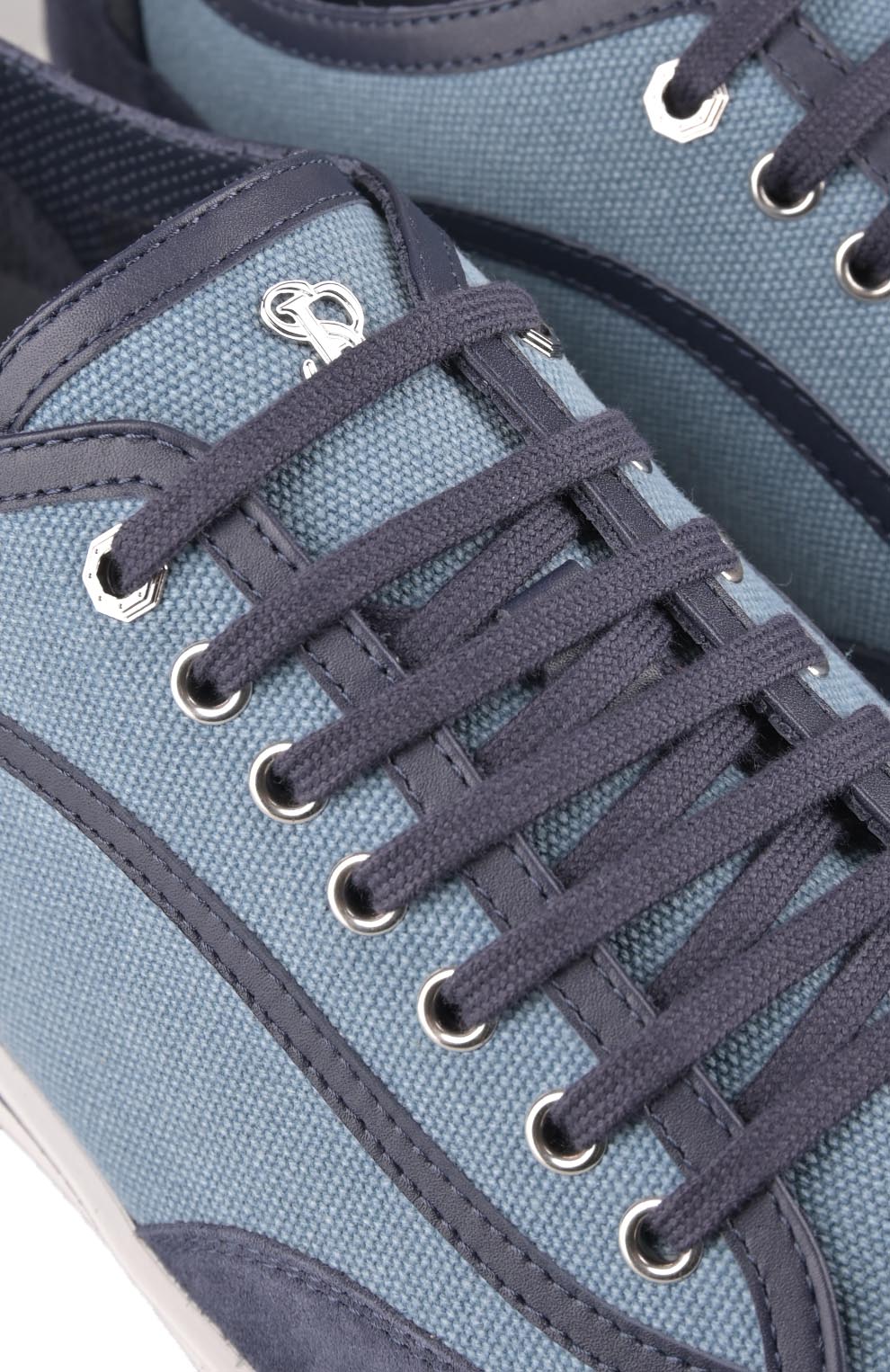 Комбинированные кеды из текстиля и замши