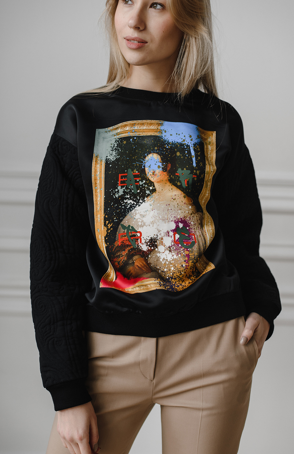 Хлопковый свитшот с принтом