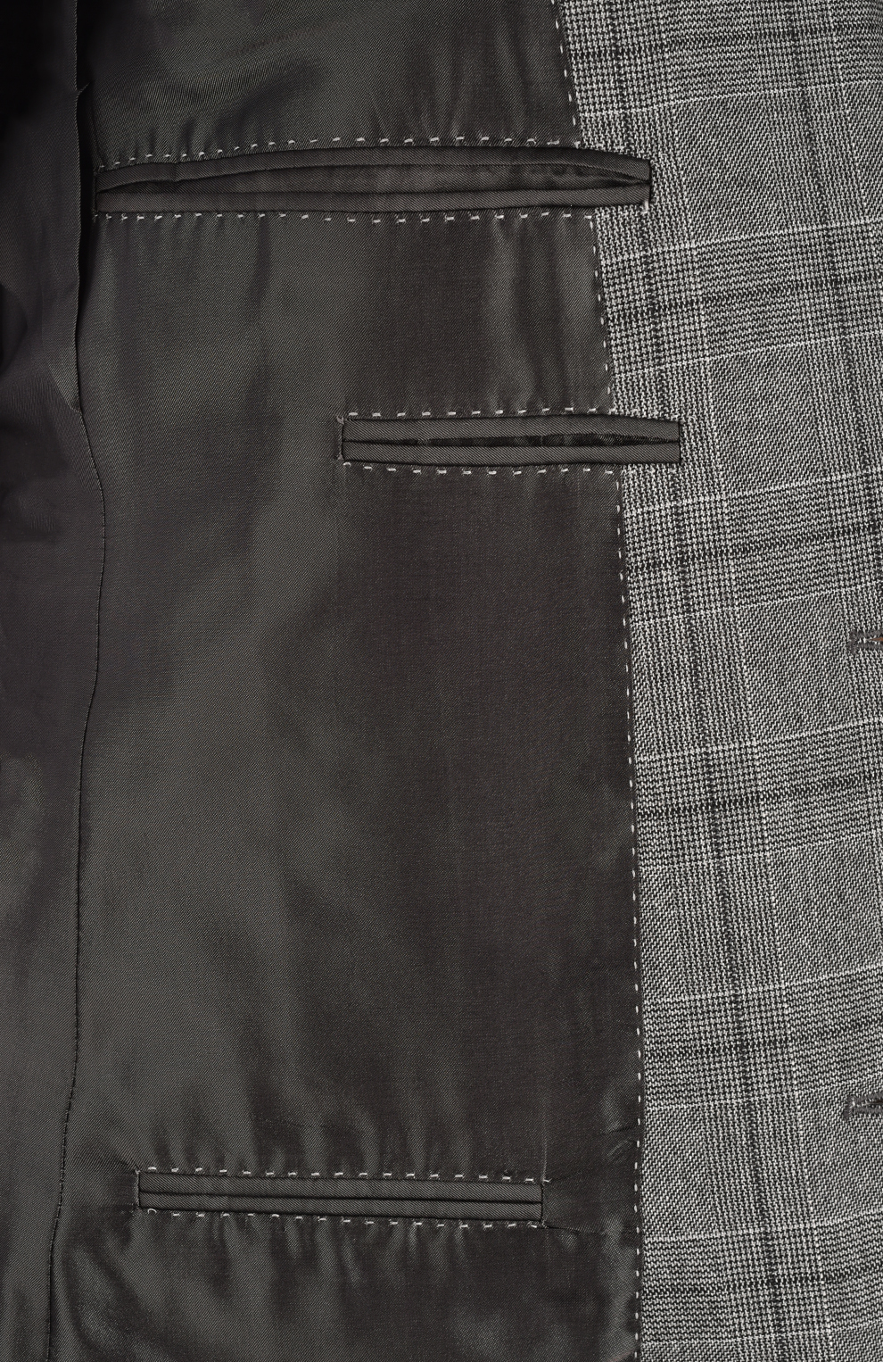 Шерстяной однобортный костюм в клетку