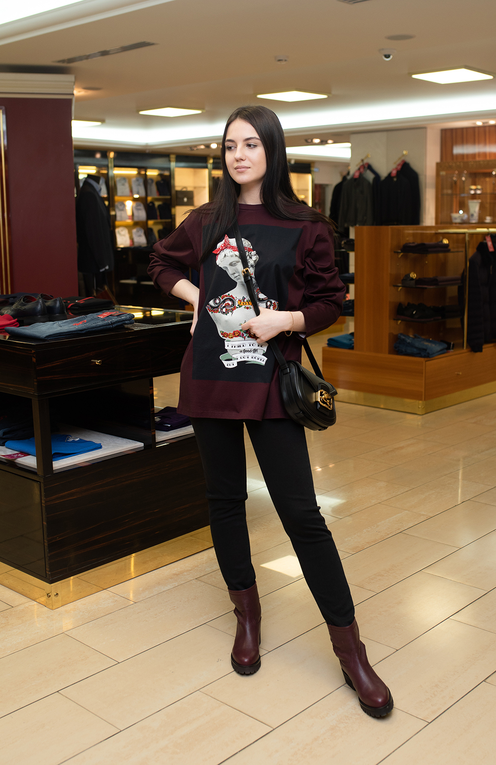 Лонгслив с принтом