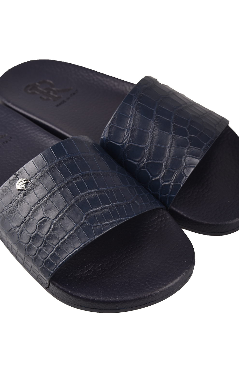 Шлёпанцы с мыском из кожи крокодила