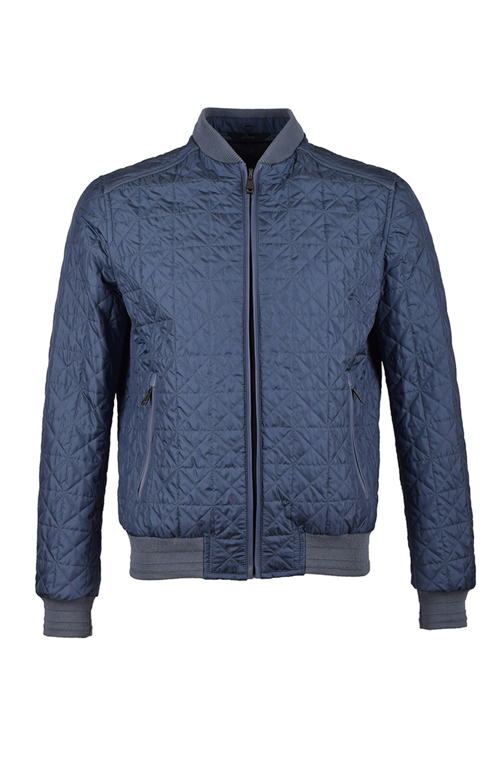 Шелковый стеганый бомбер на молнии