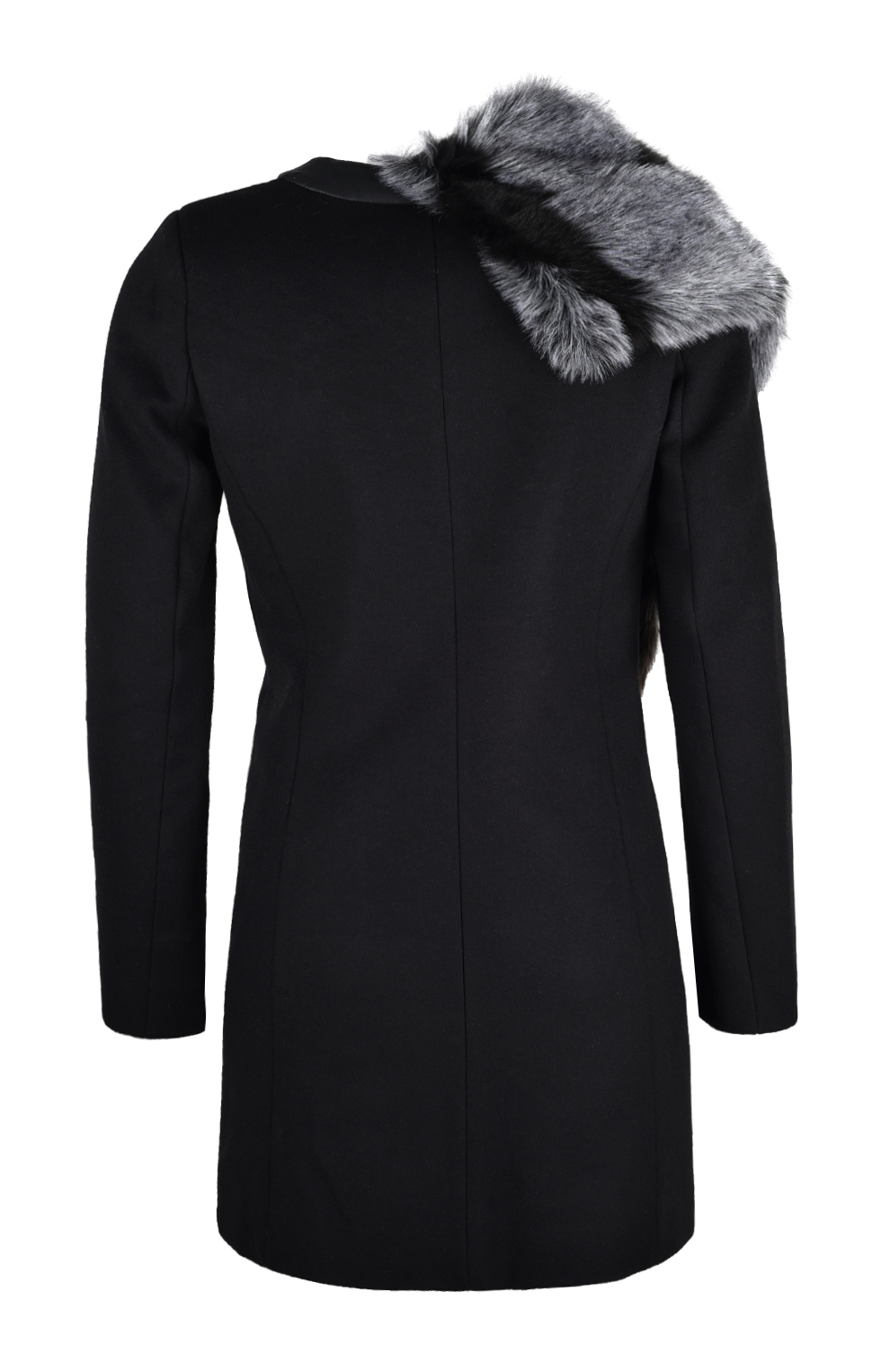 Пальто со съёмной горжеткой из искусственного меха