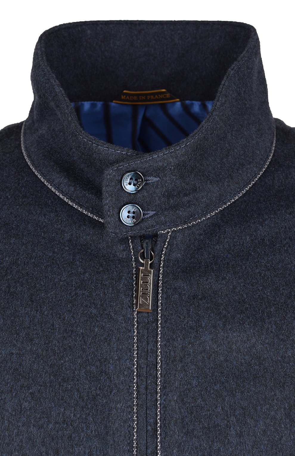 Кашемировый бомбер на молнии с высоким воротом