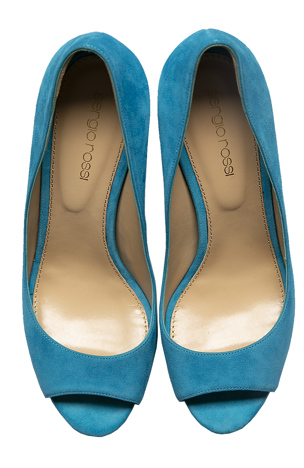 Замшевые туфли на танкетке