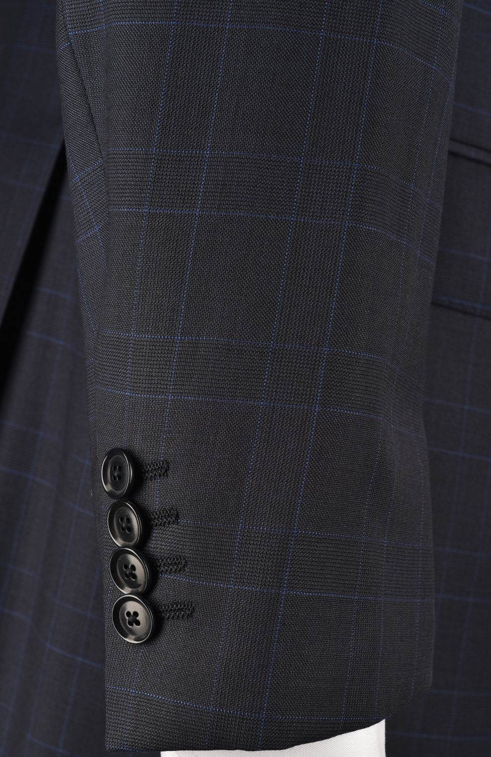 Шерстяной однобортный костюм в клетку