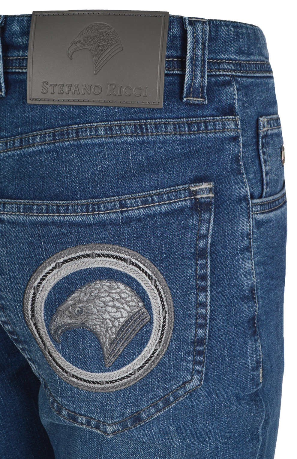 Джинсы с вышивкой на заднем кармане