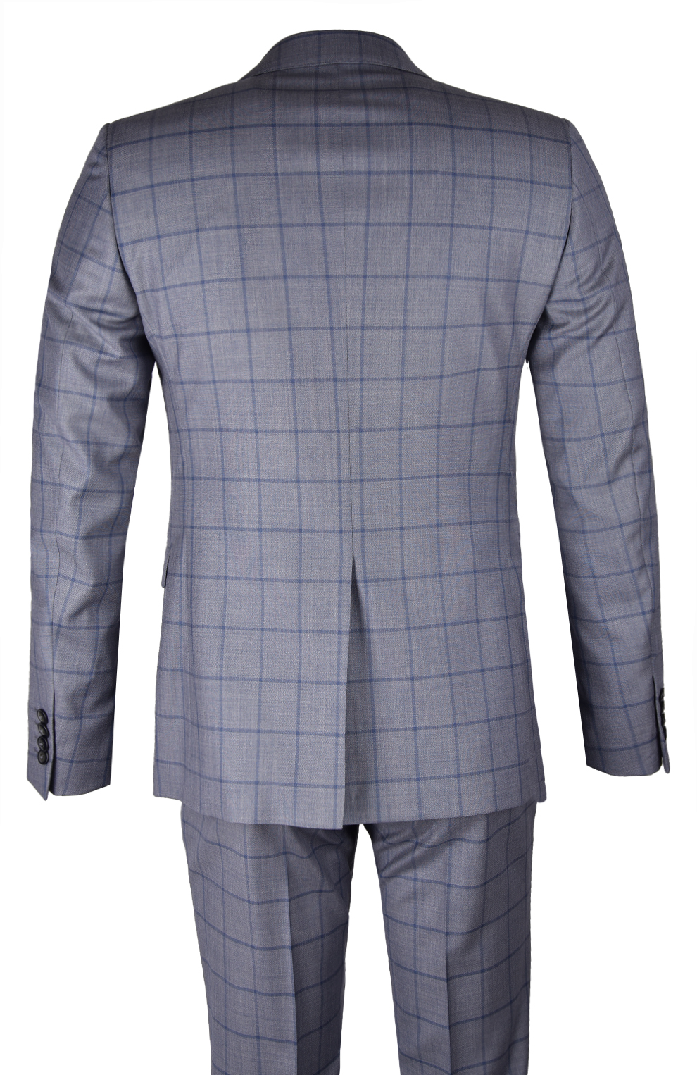 Шерстяной однобортный костюм в клетку
