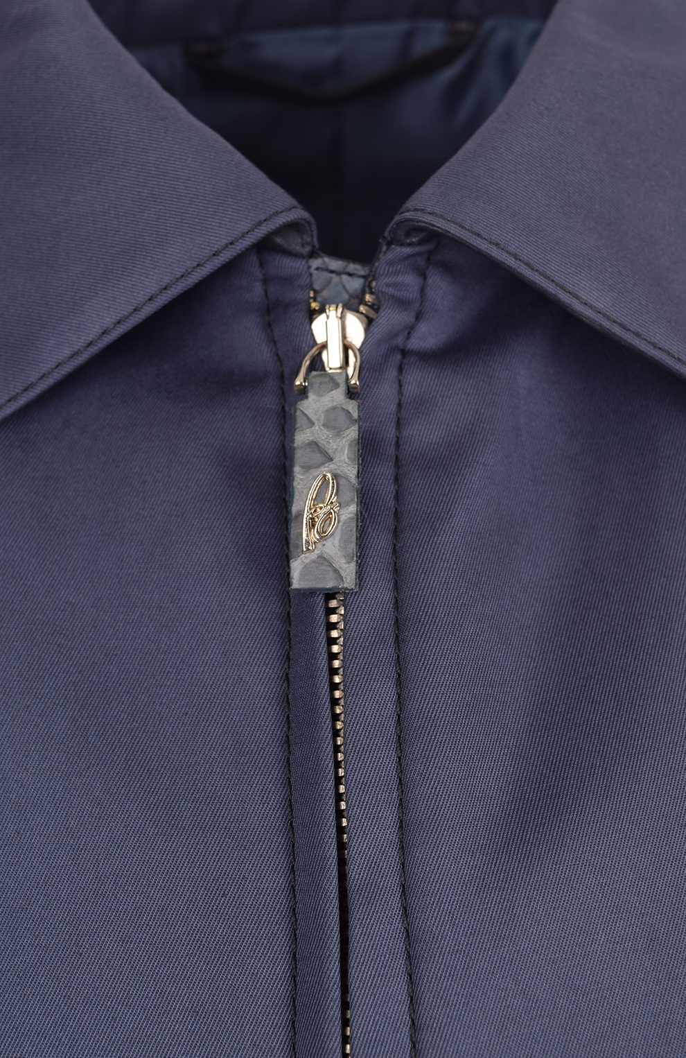 Хлопковая куртка с отделкой из кожи питона