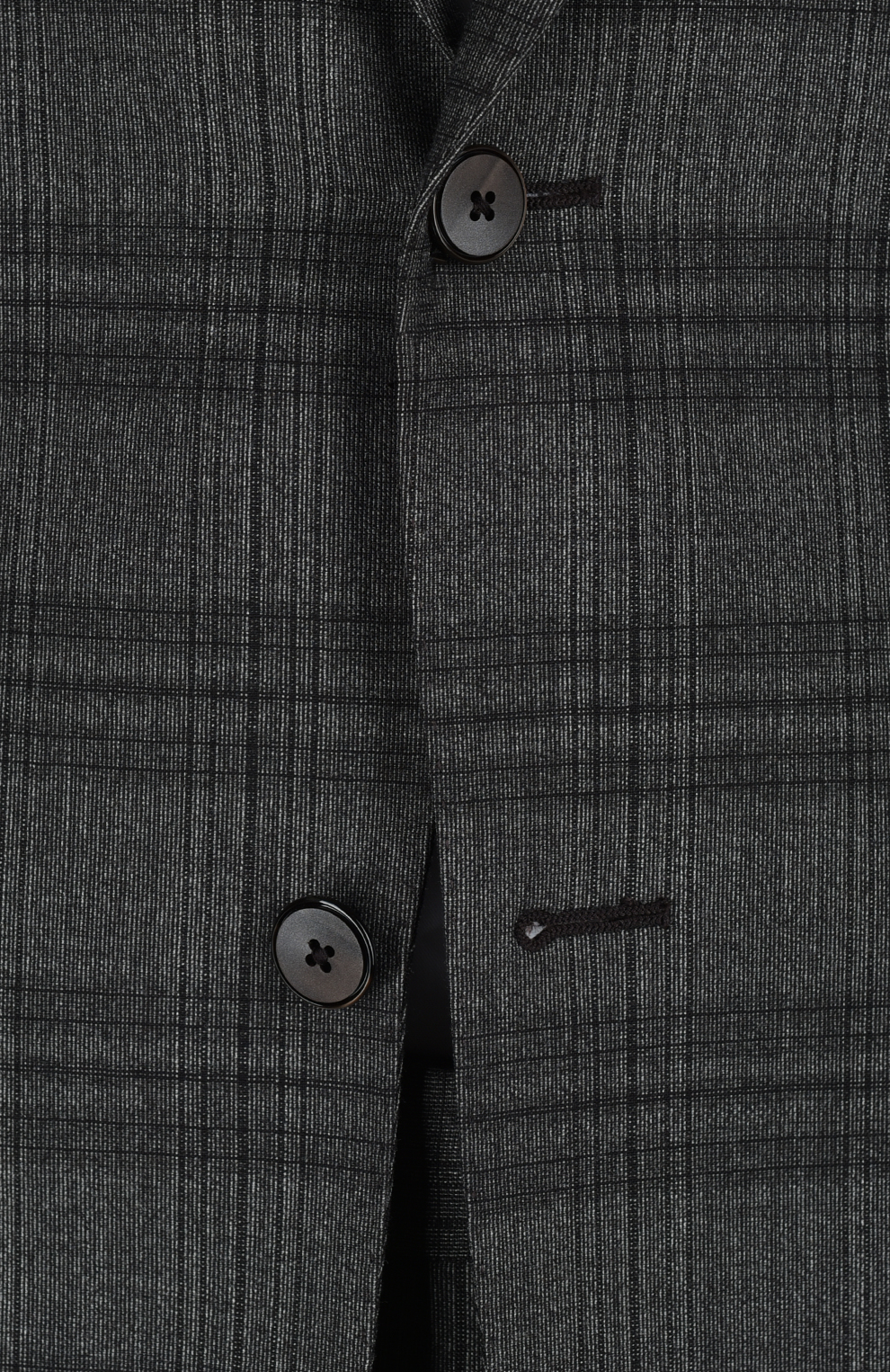 Шерстяной однобортный костюм в клетку