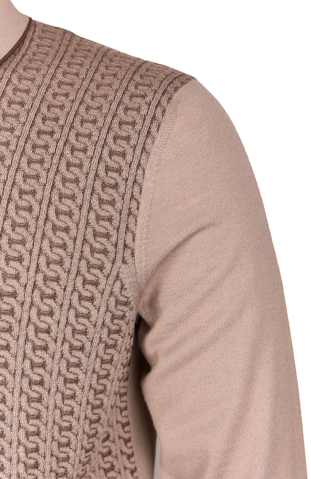 Поло из смеси шерсти и шелка с декором из кожи американского аллигатора