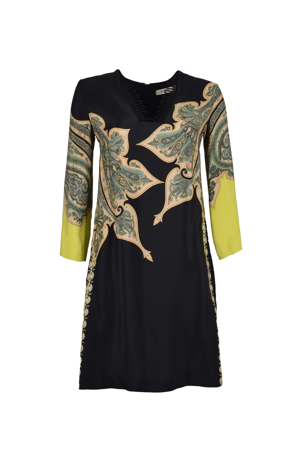 Платье прямого кроя из шёлка с узором