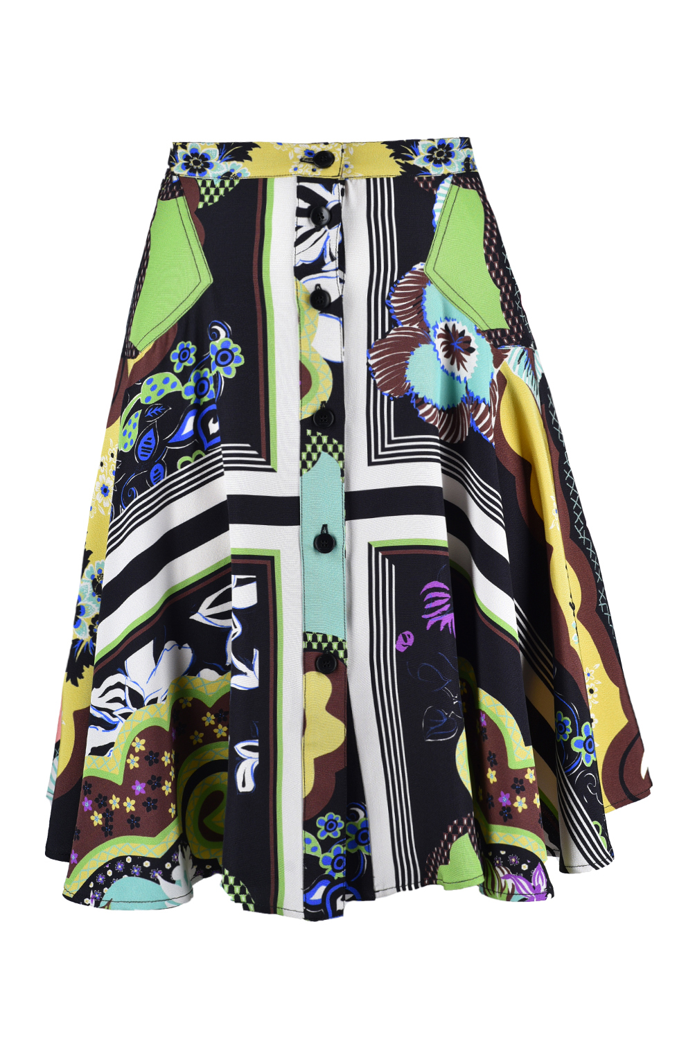 Шёлковая юбка с пуговицами