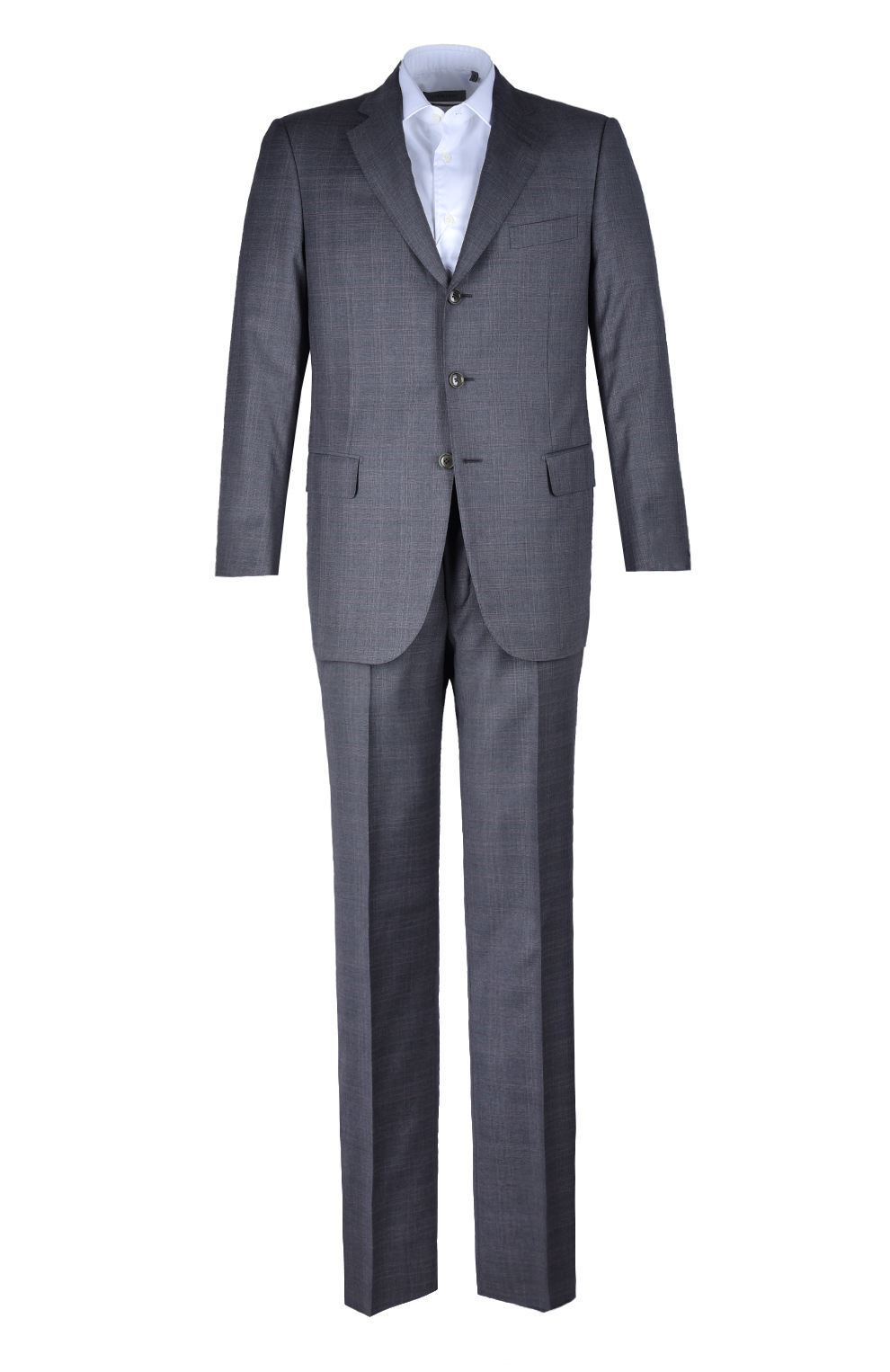 Шерстяной однобортный костюм в клетку