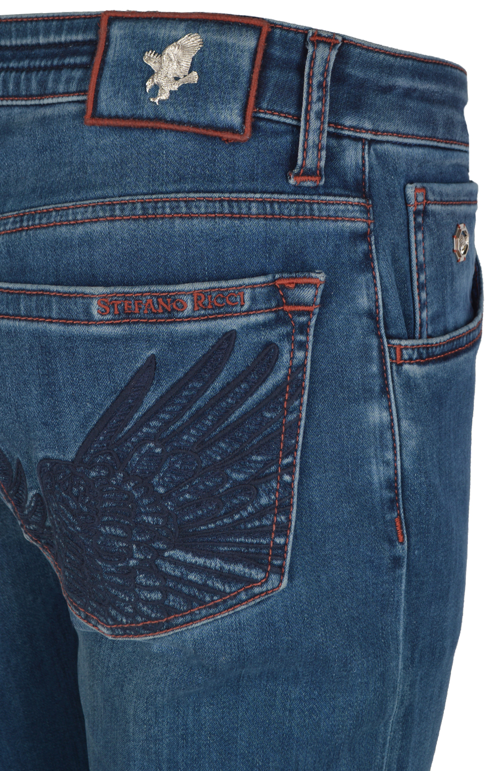 Джинсы с вышивкой на заднем кармане