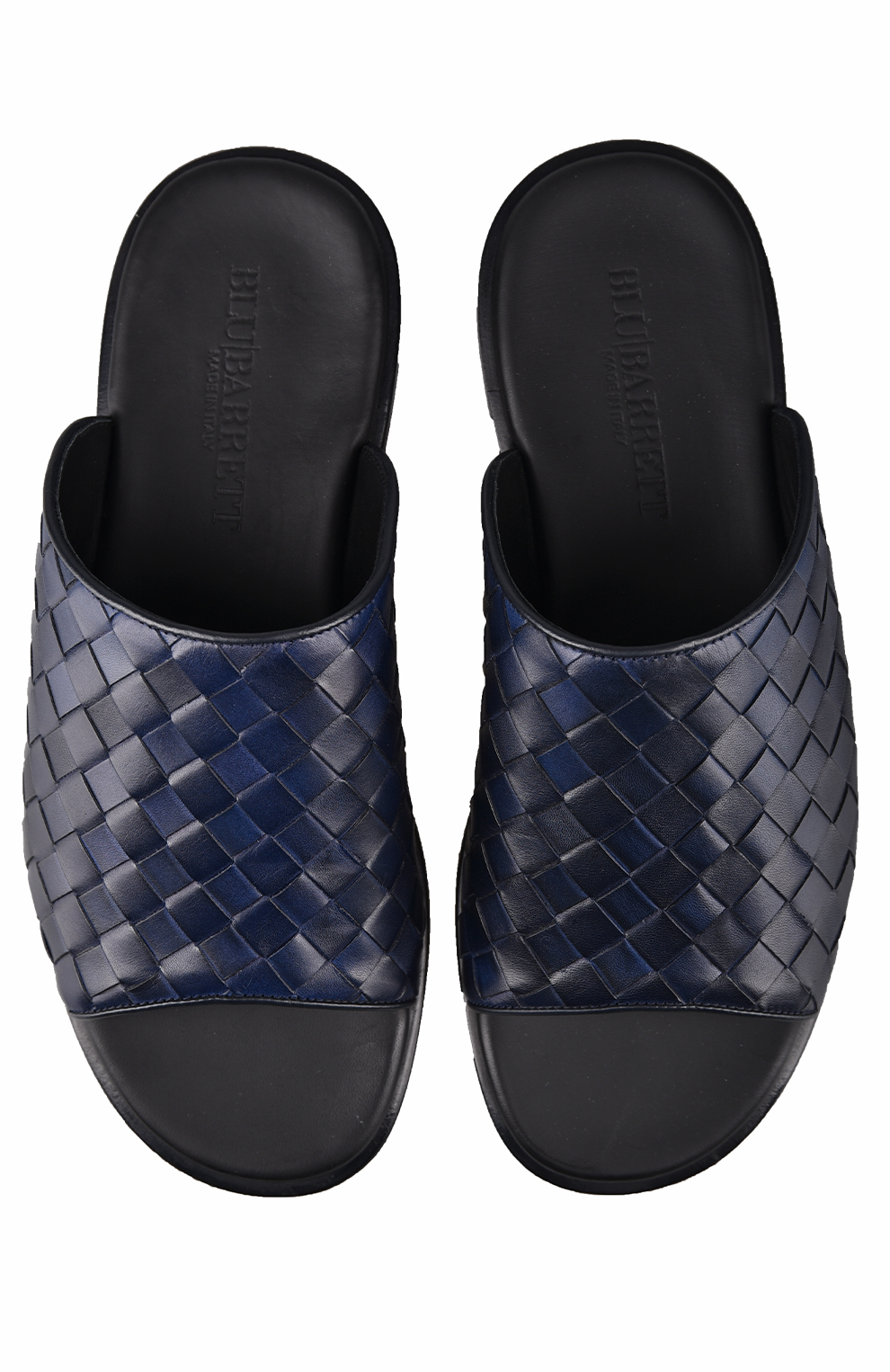 Кожаные шлёпанцы с эффектом плетения