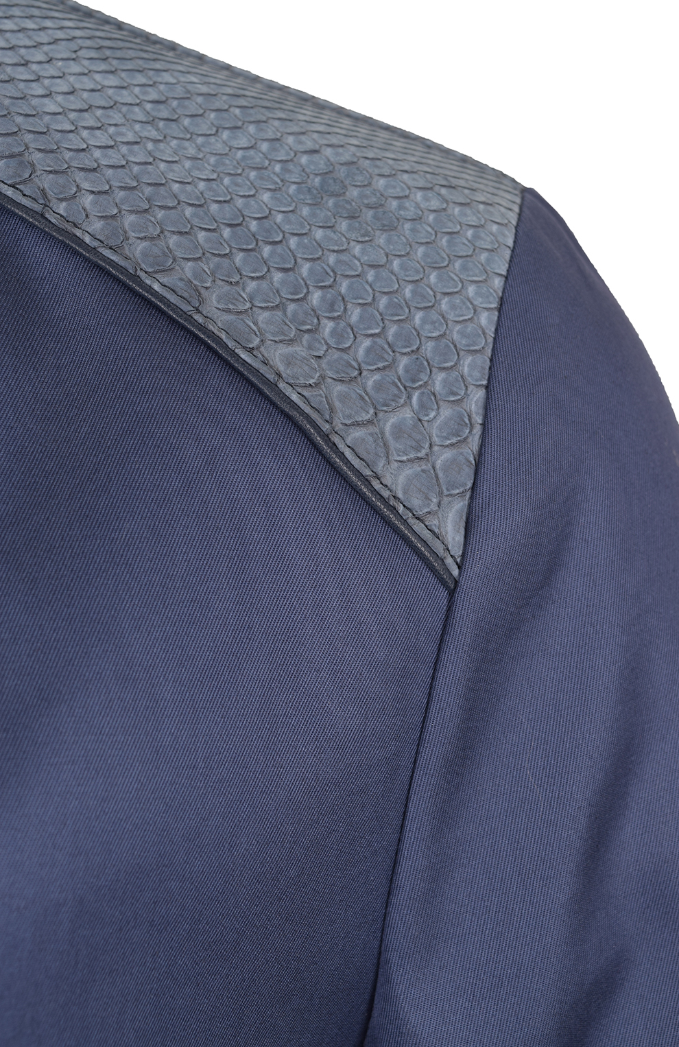 Хлопковая куртка с отделкой из кожи питона