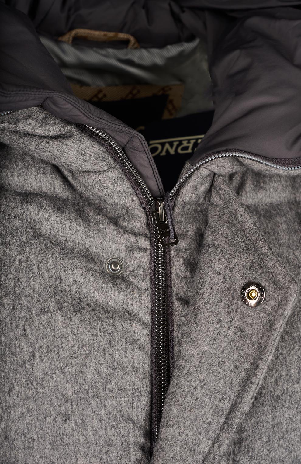 Пуховик из кашемира и шёлка