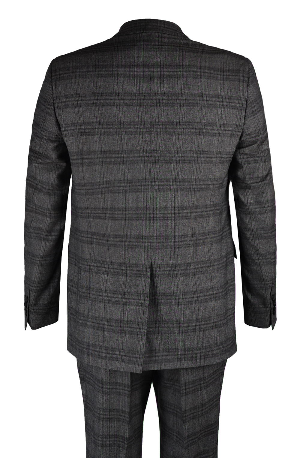 Шерстяной однобортный костюм в клетку
