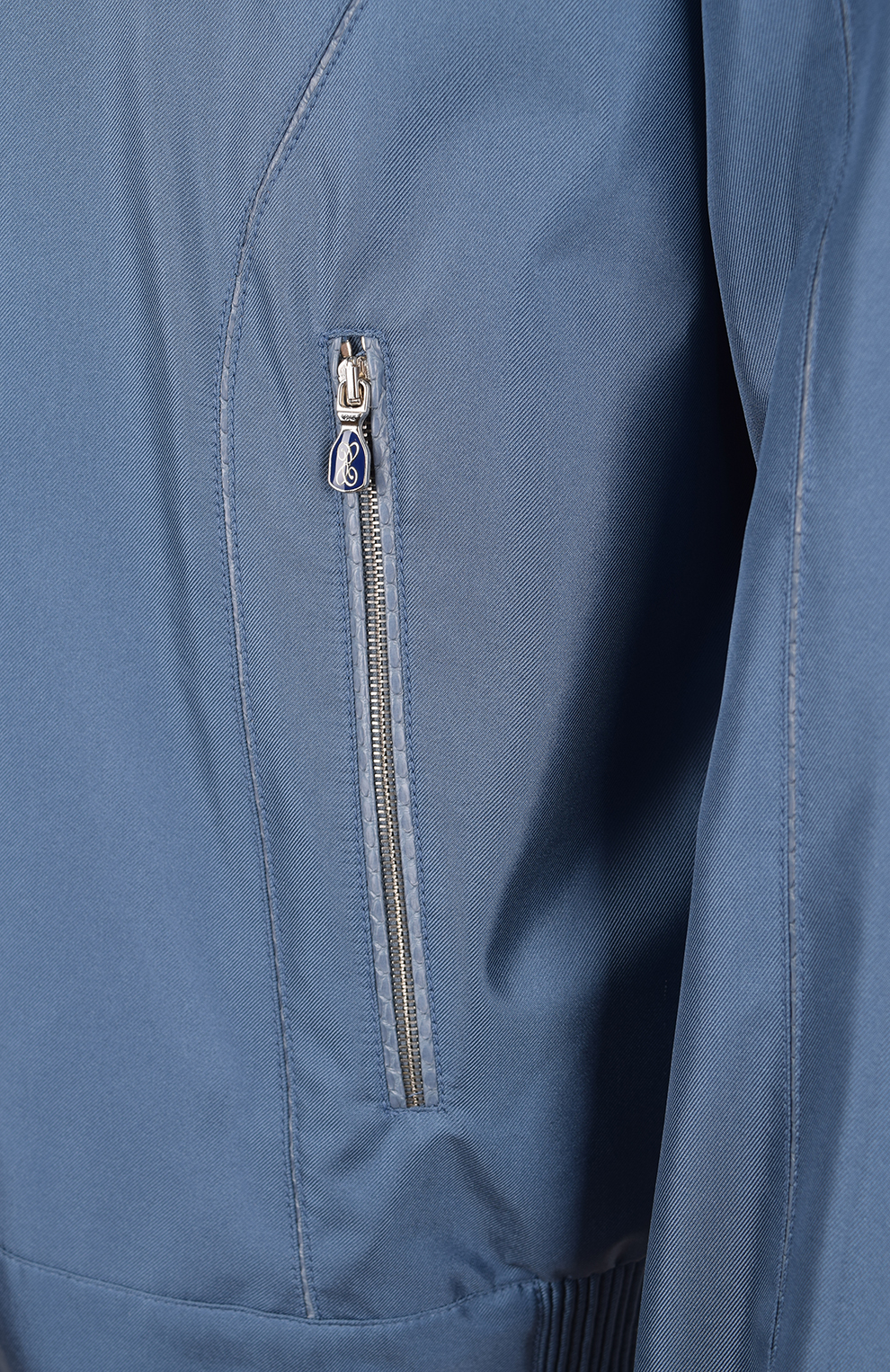 Шёлковый бомбер с отделкой из кожи питона