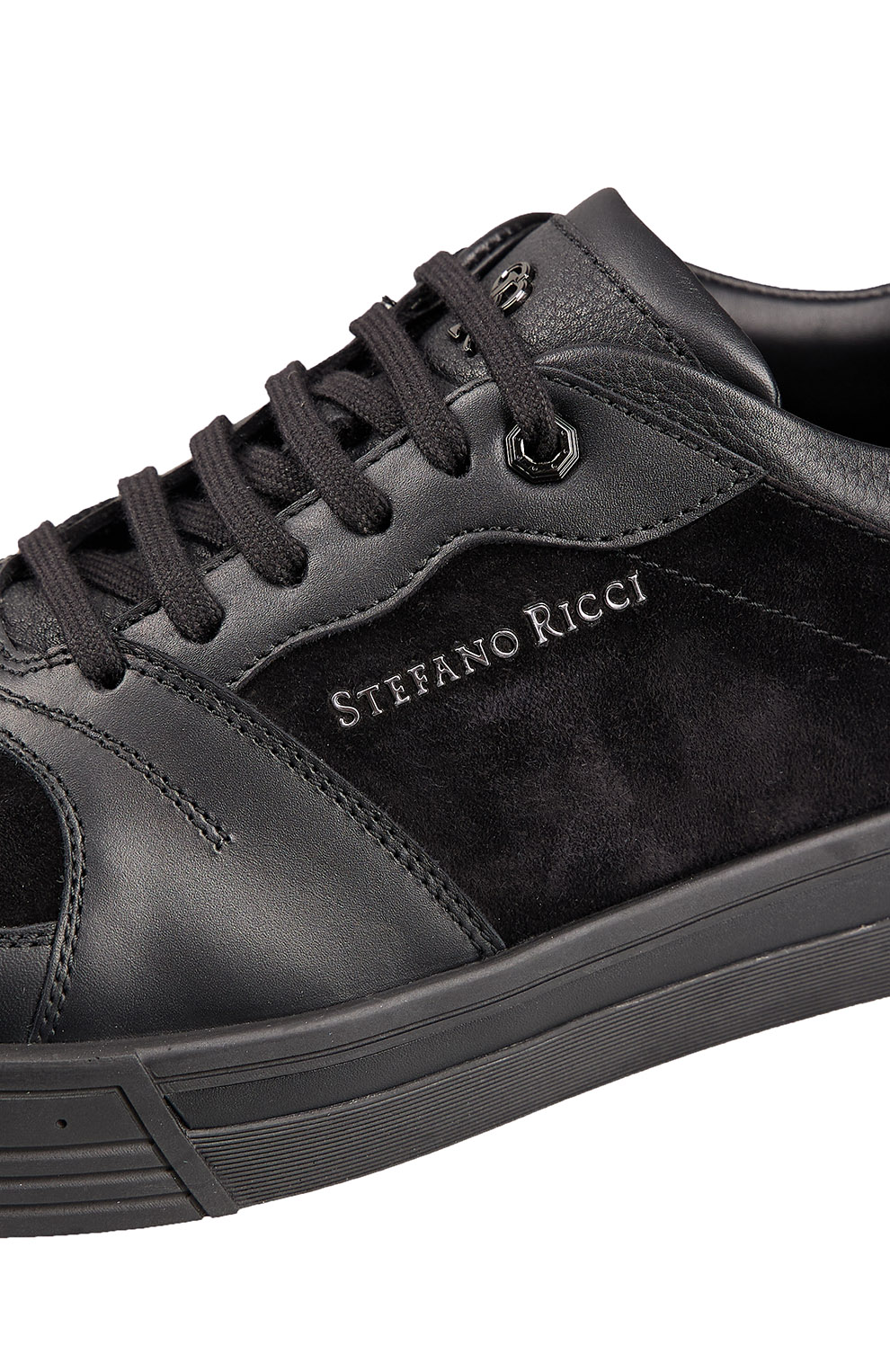 Комбинированные кеды из гладкой кожи и замши