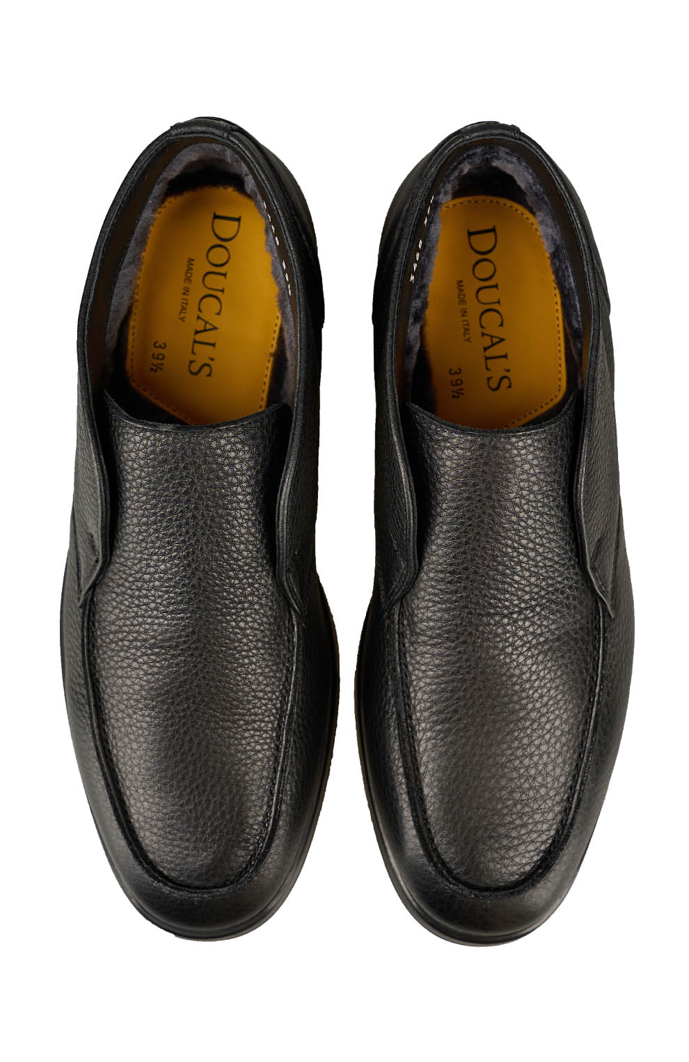 Ботинки-дезерты из зернистой кожи с утеплением из овчины