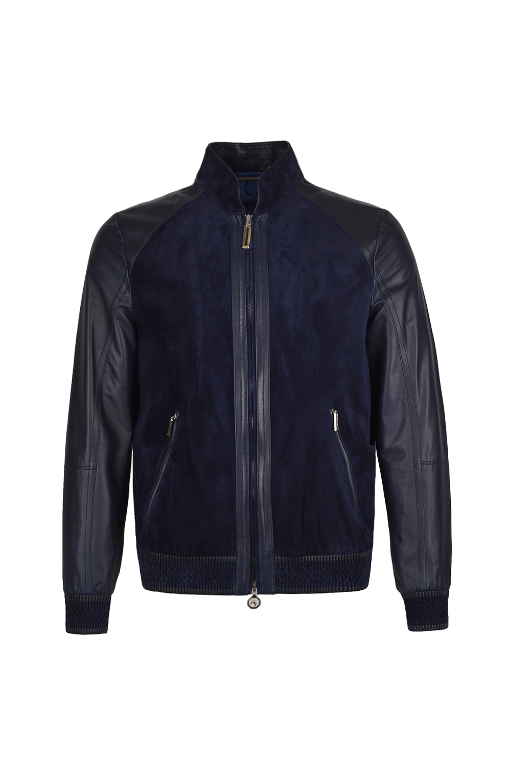 Куртка-бомбер из замши и кожи