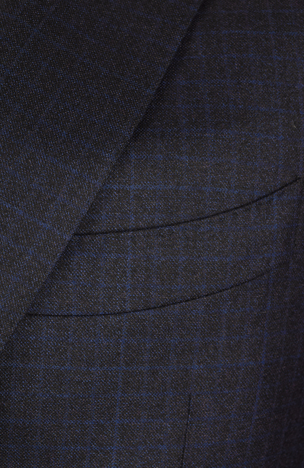 Шерстяной однобортный костюм в клетку