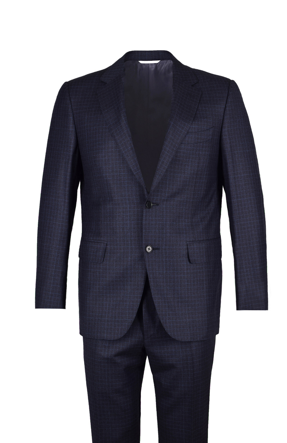 Шерстяной однобортный костюм в клетку