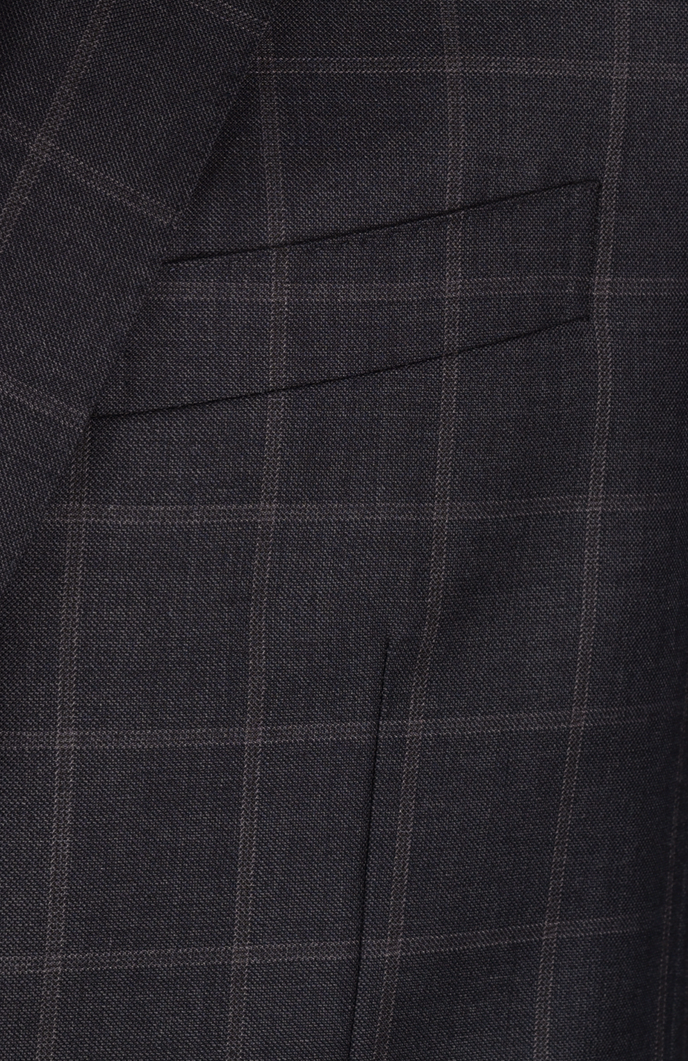 Шерстяной однобортный костюм в клетку
