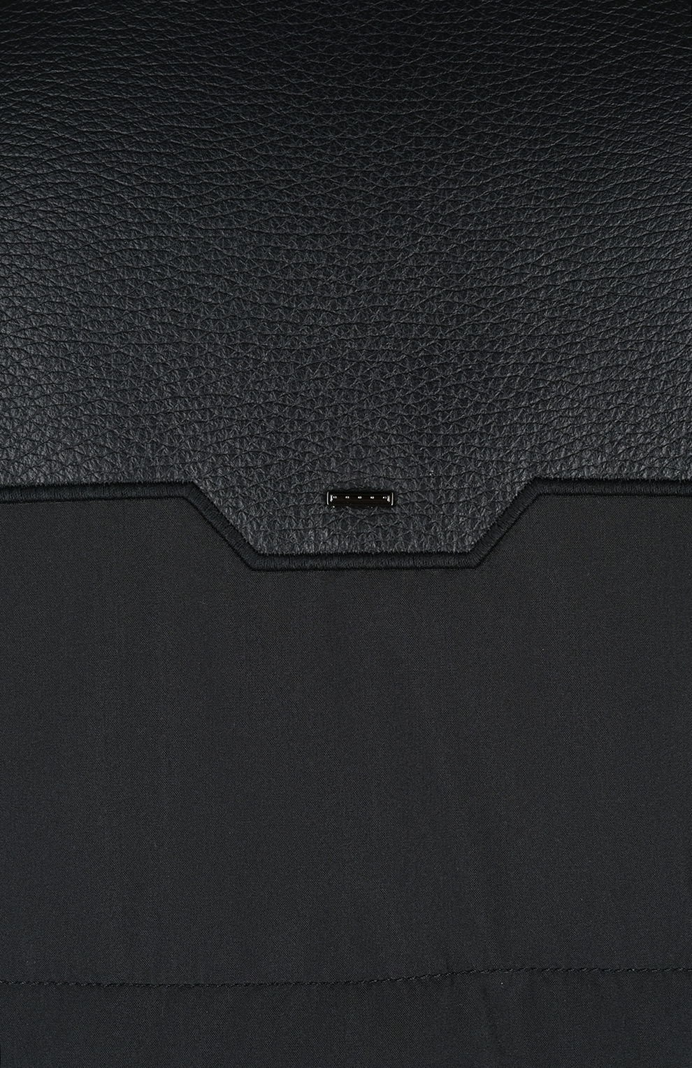 Пуховик-блузон из шёлка с отделкой из кожи оленя