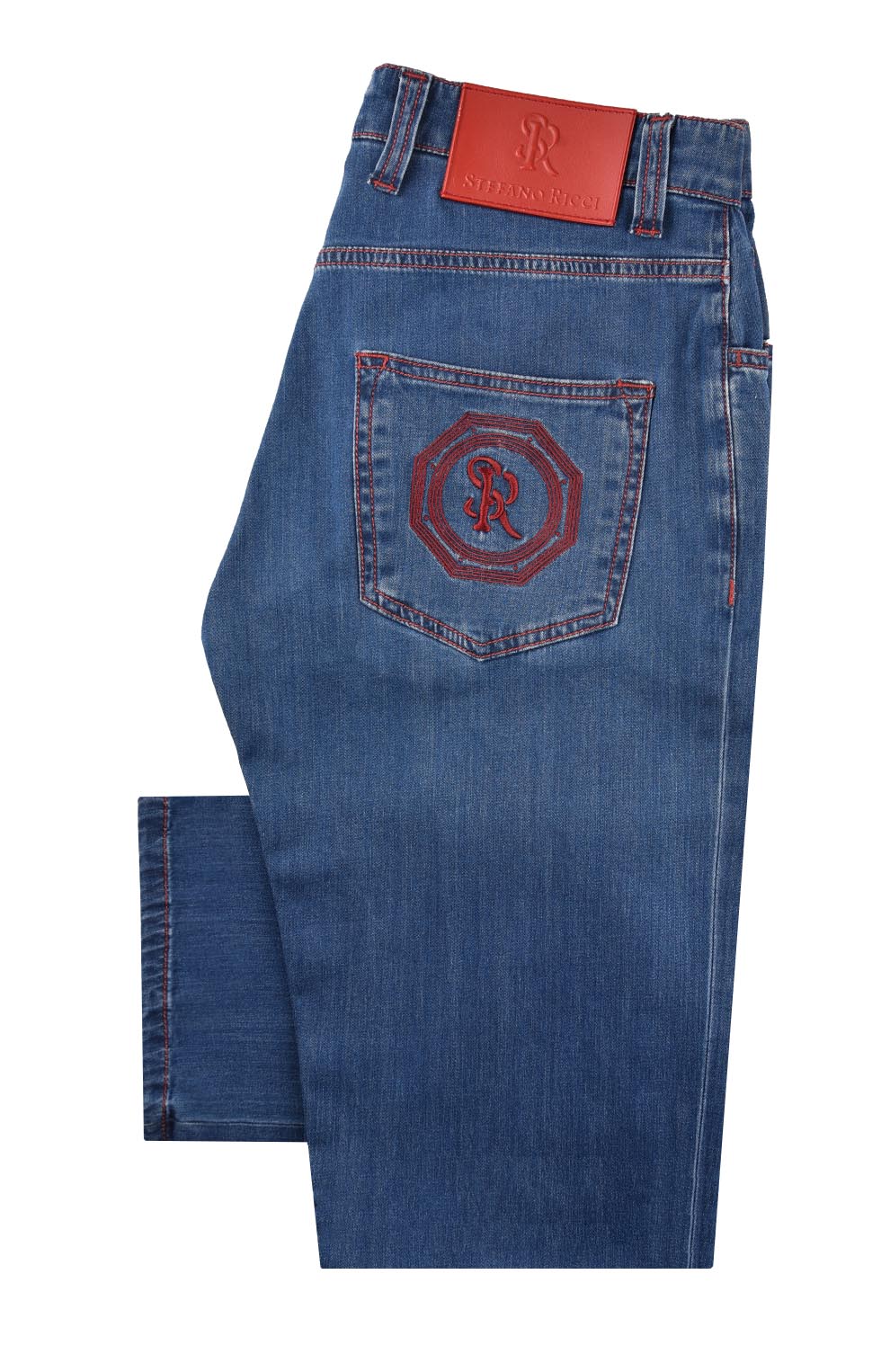 Джинсы с вышивкой на заднем кармане