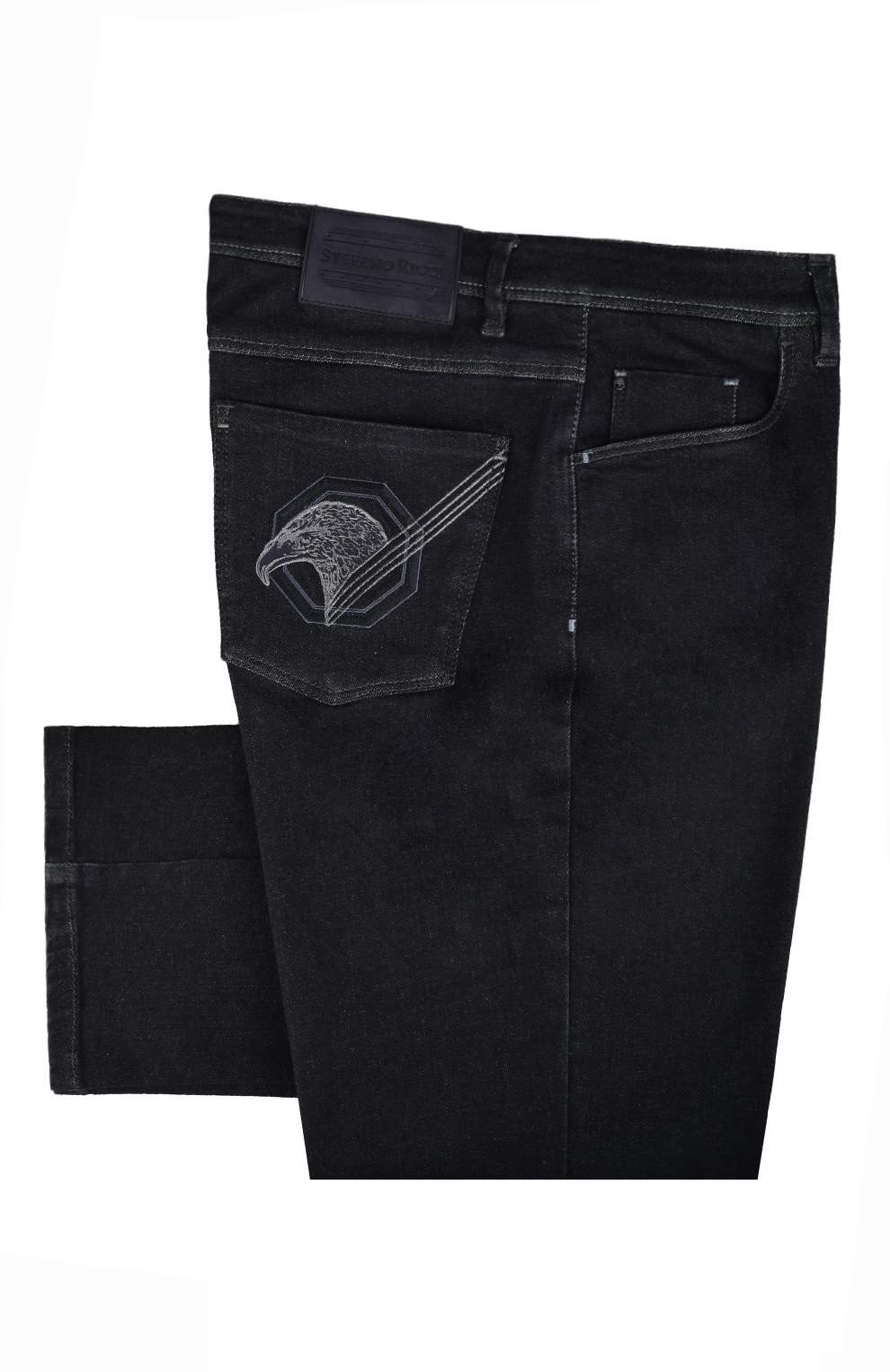 Джинсы с вышивкой на заднем кармане