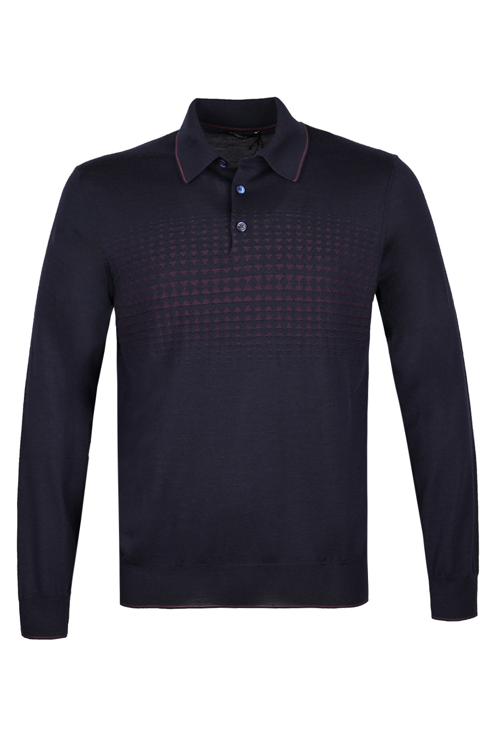 Трикотажное поло на трёх пуговицах из смеси шерсти, шёлка и кашемира