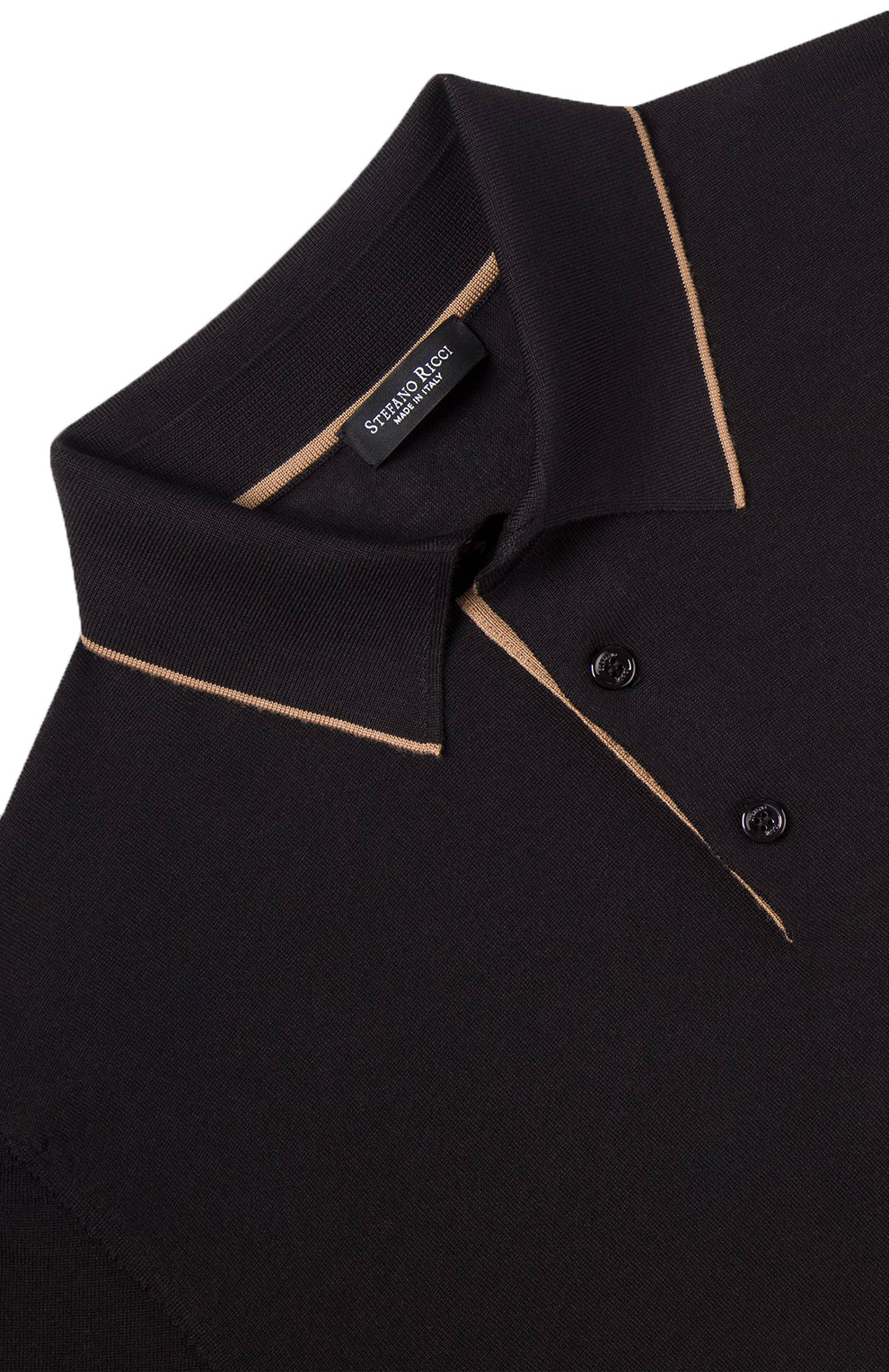 Трикотажное поло на трёх пуговицах из смеси шерсти и шёлка