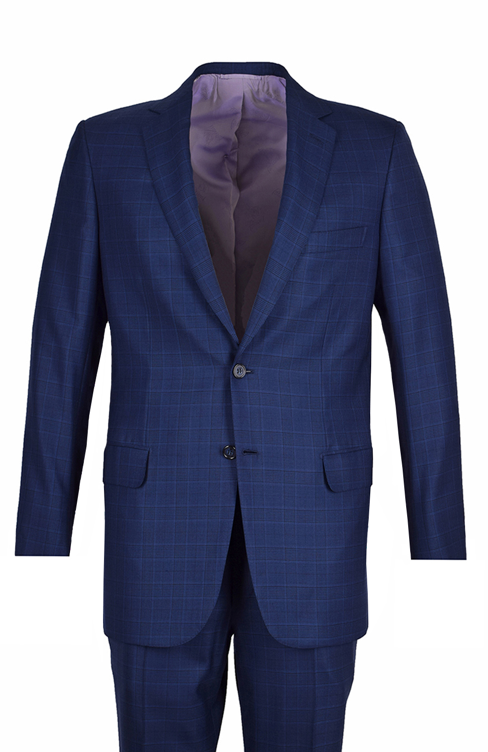 Костюм из смеси шерсти и шелка с пиджаком на двух пуговицах