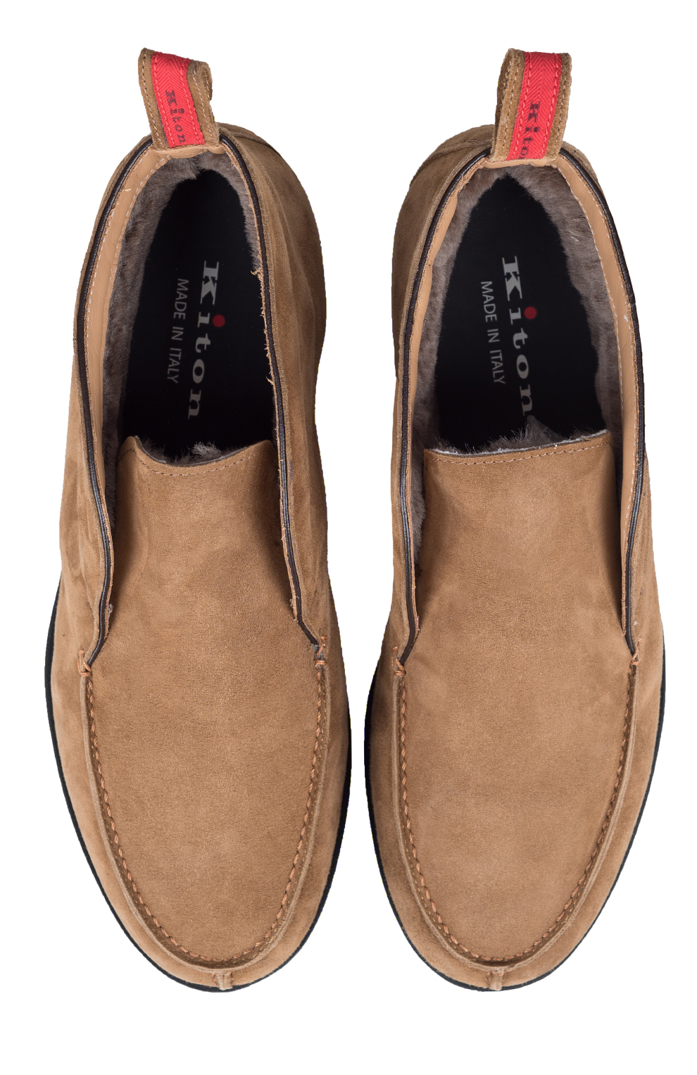 Замшевые ботинки без шнуровки с внутренней меховой отделкой