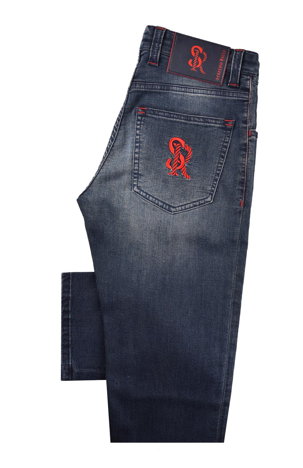 Джинсы с вышивкой на заднем кармане