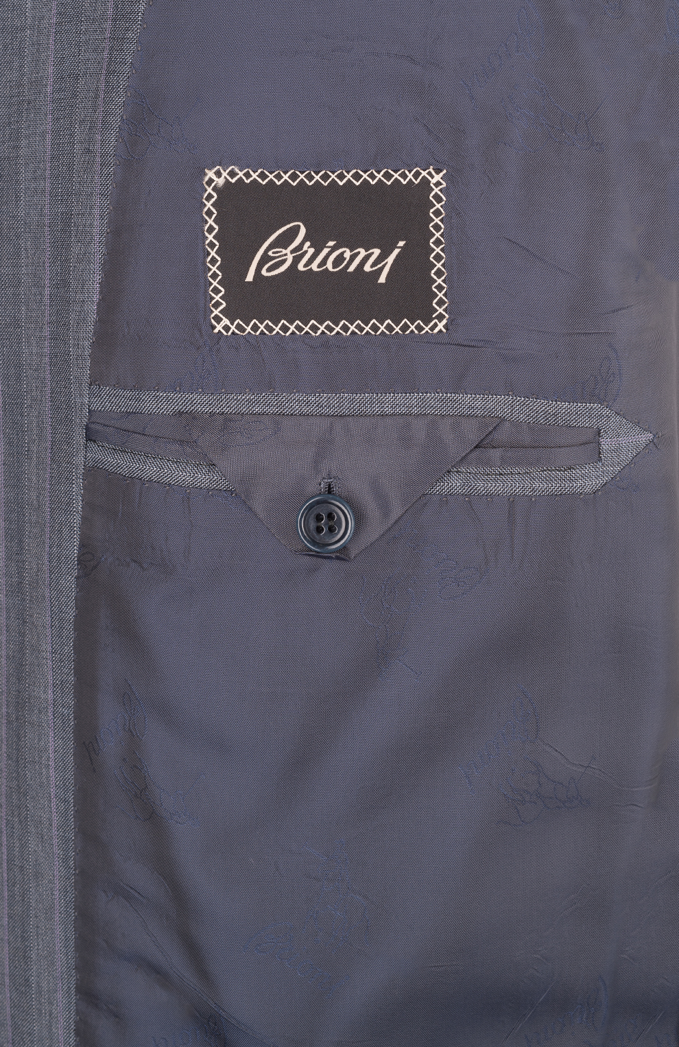 Шерстяной однобортный костюм в полоску