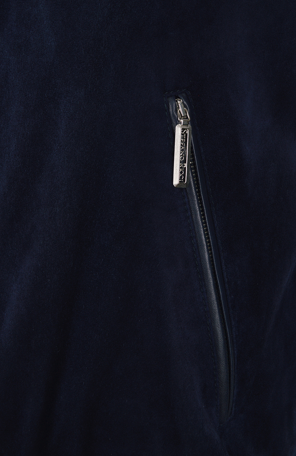 Куртка-бомбер из замши и кожи