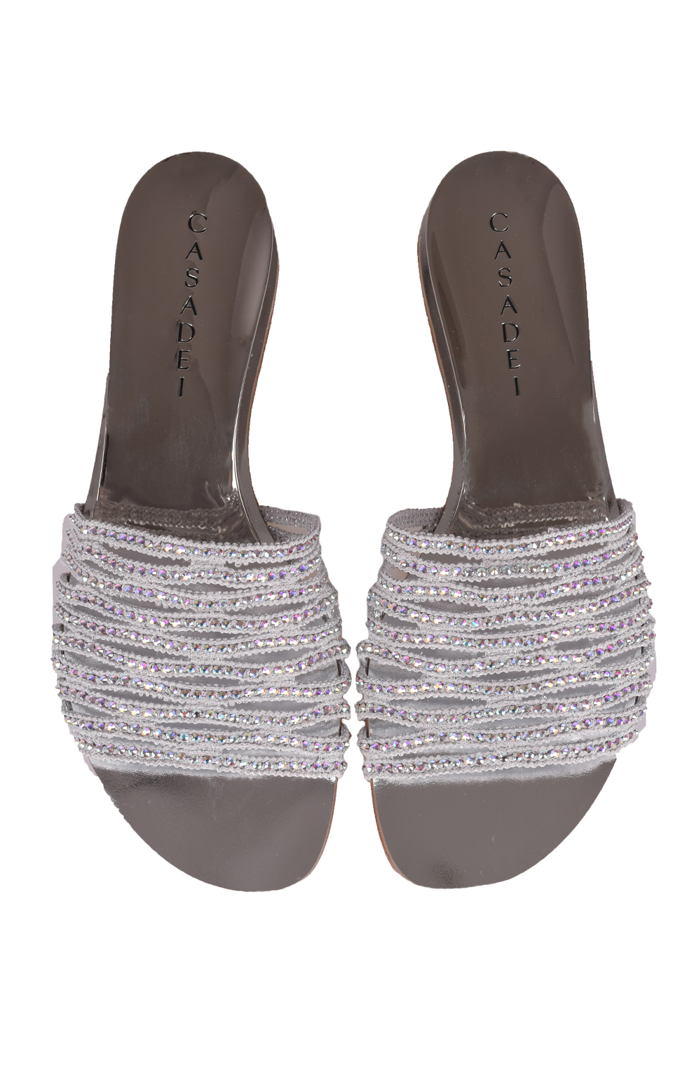 Шлепанцы с отделкой из страз