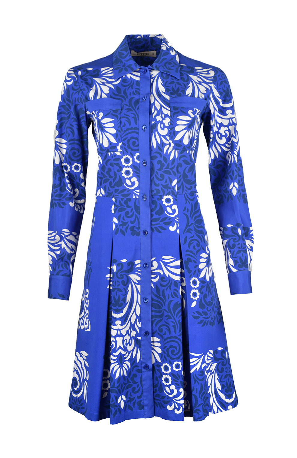 Платье-рубашка из хлопка с узором