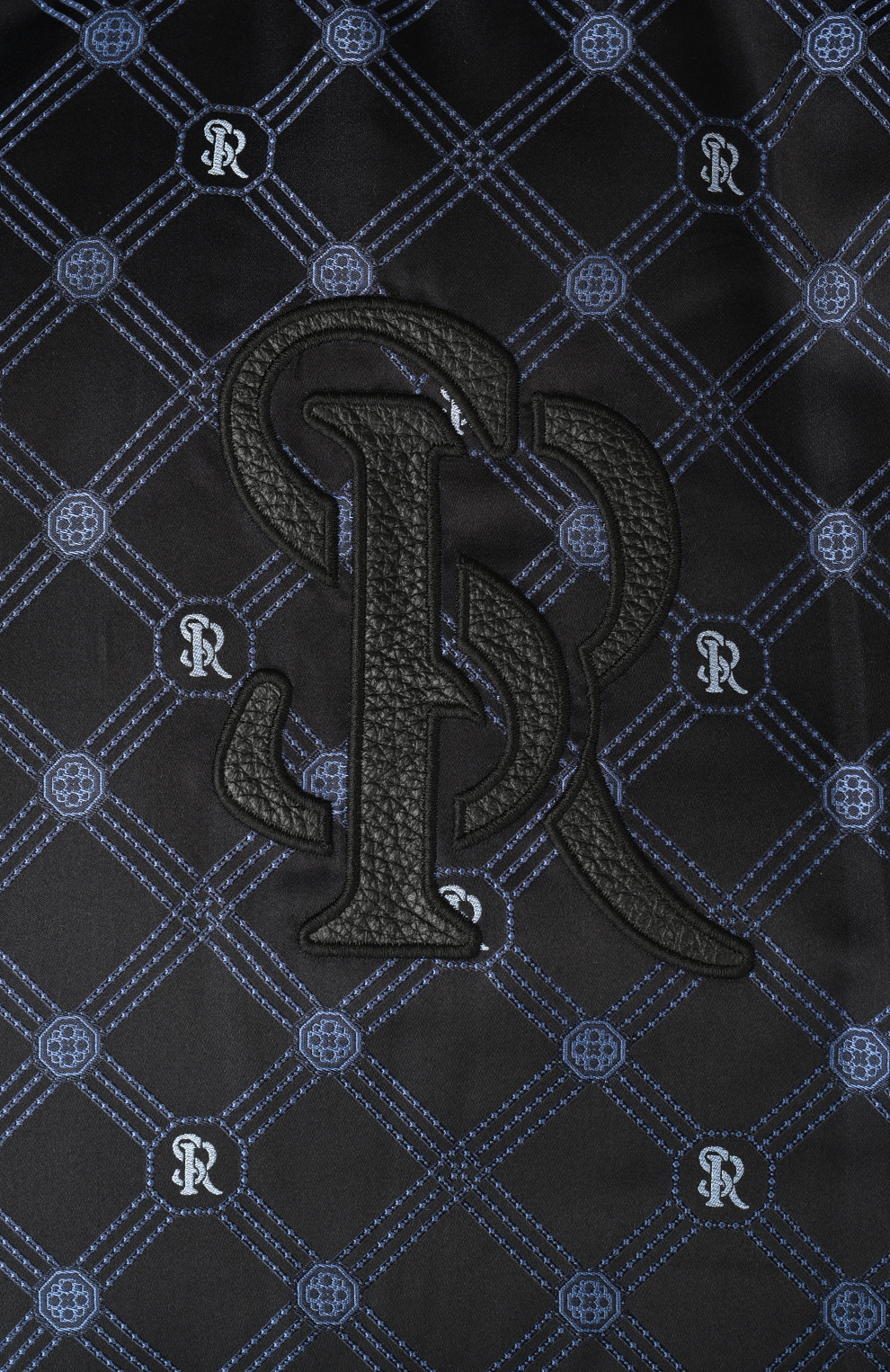 Пуховик-блузон из шёлка с отделкой из кожи оленя