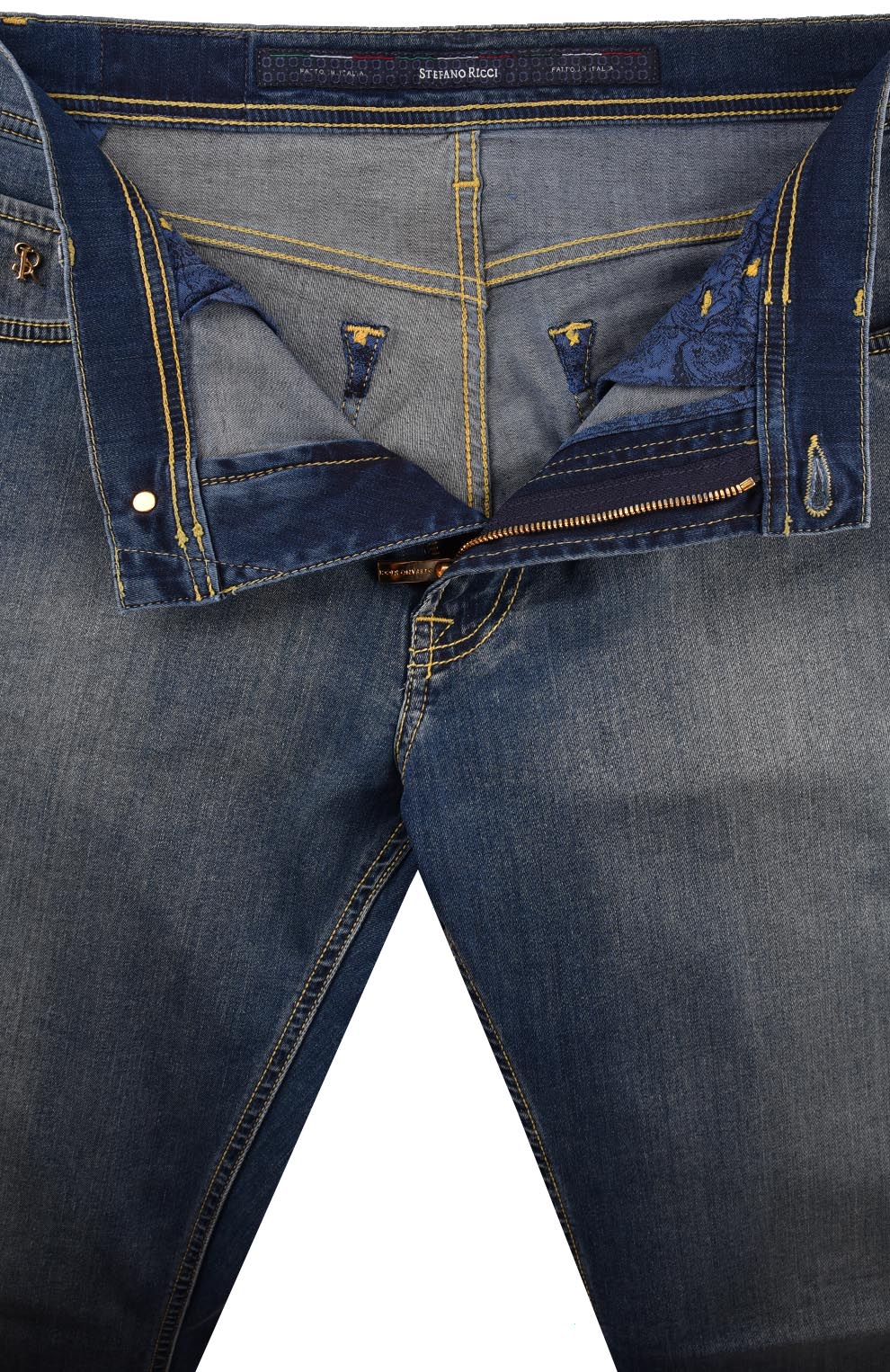 Джинсы с контрастной строчкой