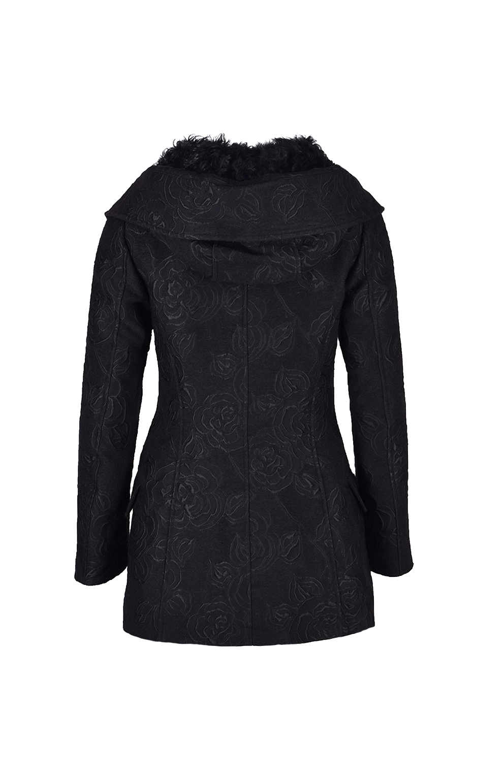 Пальто из ткани с жаккардовой фактурой