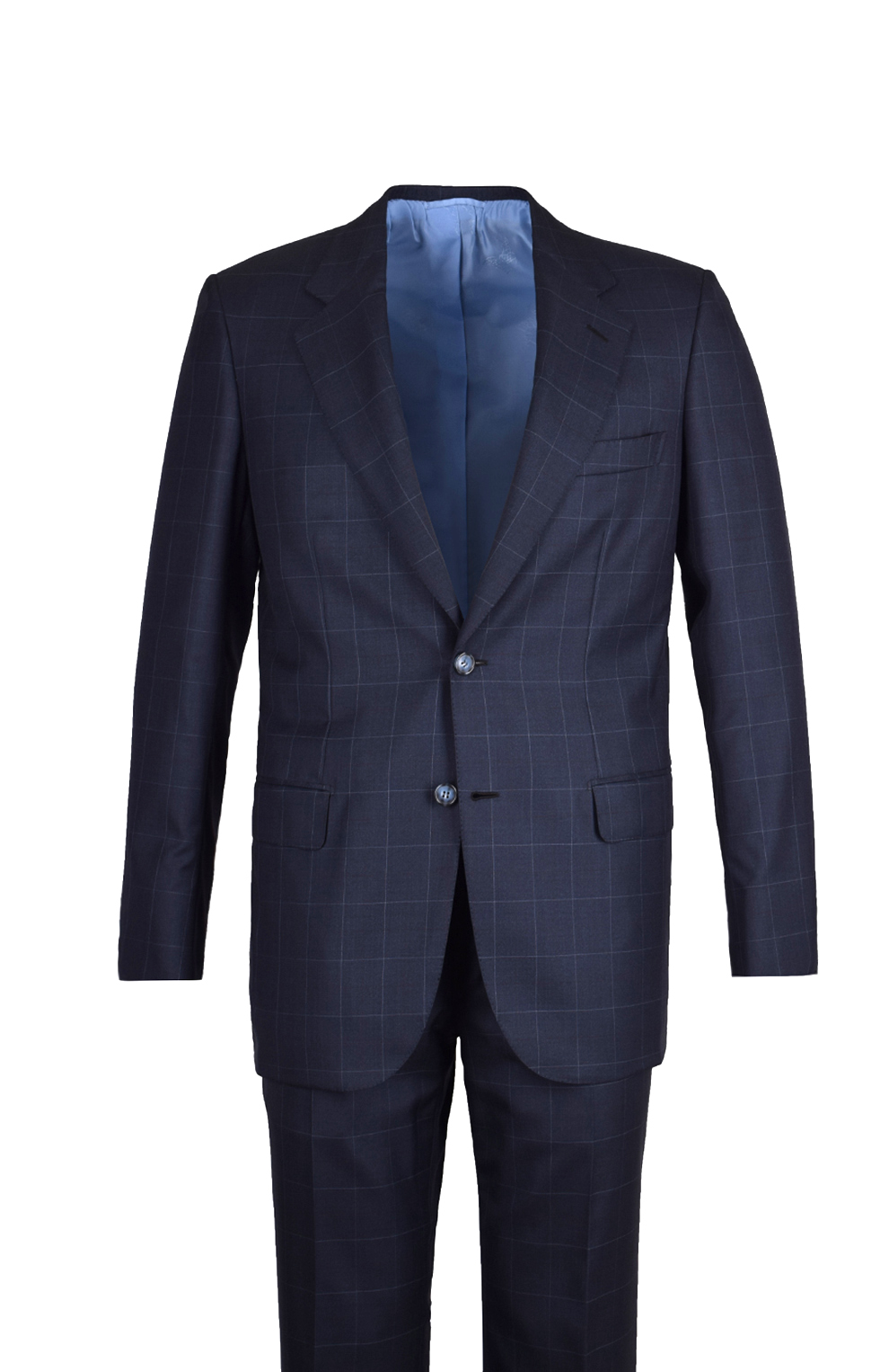 Костюм из смеси шерсти и шелка с пиджаком на двух пуговицах